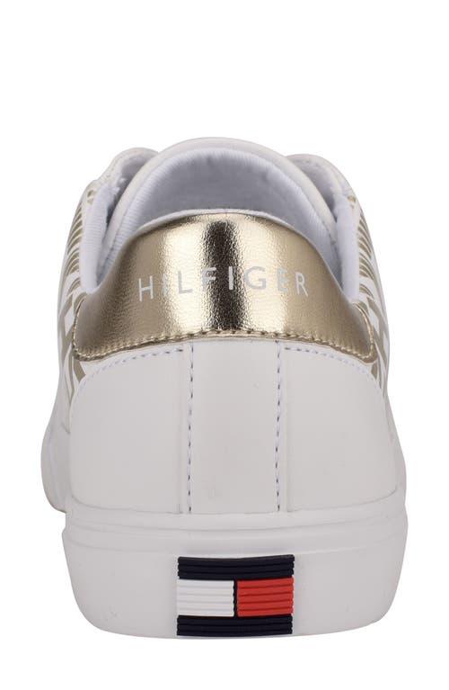 Shop Tommy Hilfiger Loura Sneaker In White/gold Multi
