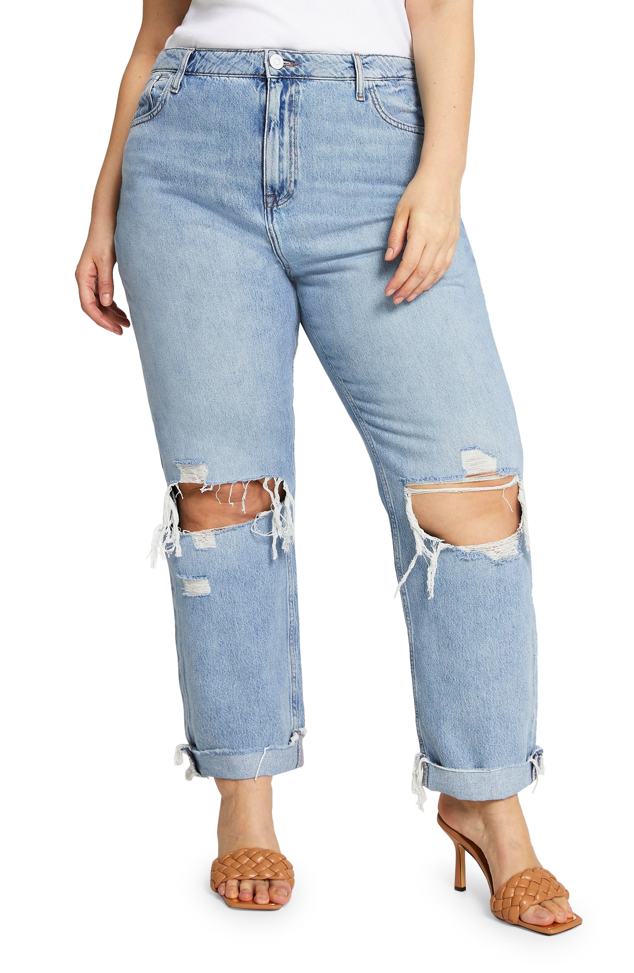 high rise boyfriend fit jeans