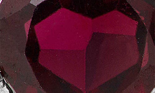 Fzn Sterling Silver Gemstone Heart Stud Earrings In Garnet