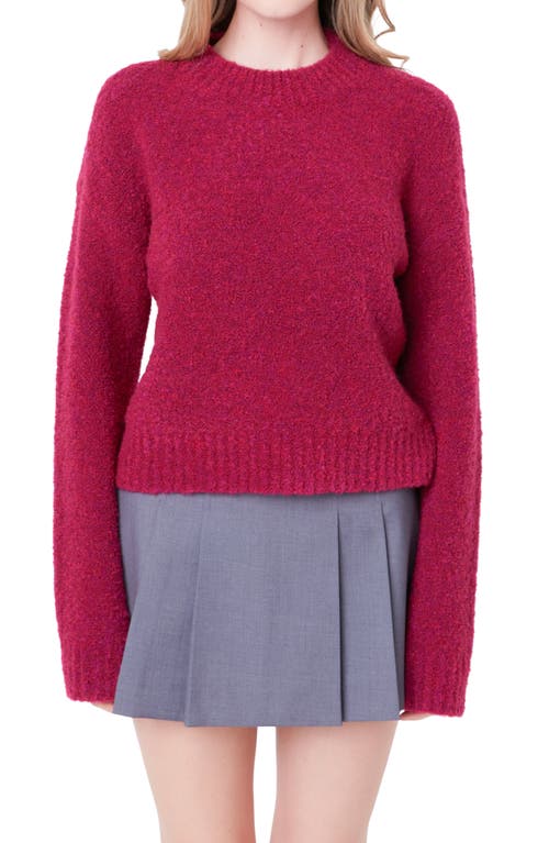 English Factory Cozy Crewneck Sweater In Bordeaux