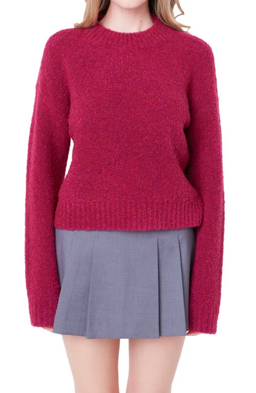 Shop English Factory Cozy Crewneck Sweater In Bordeaux