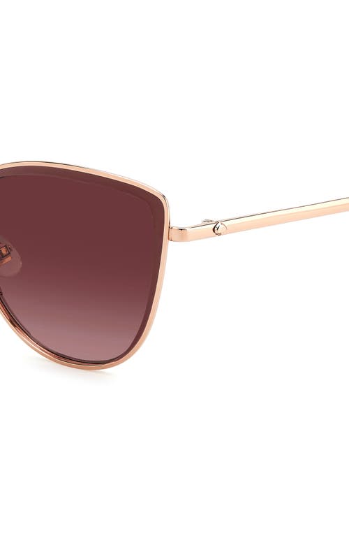 Shop Kate Spade New York Staci 56mm Gradient Cat Eye Sunglasses In Red Gold/burgundy Shaded