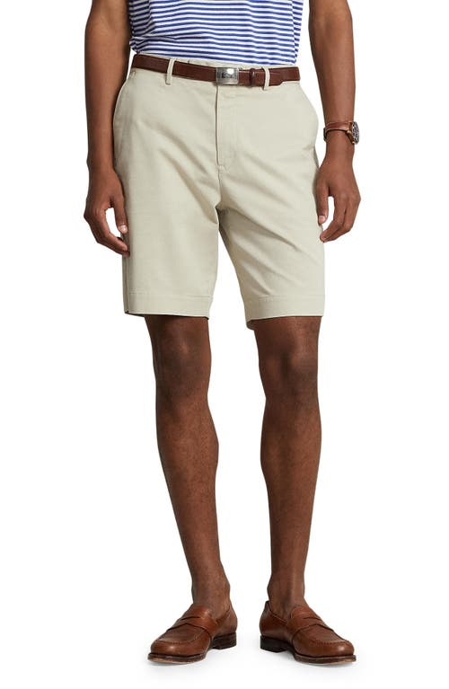 Polo Ralph Lauren Flat Front Stretch Twill Chino Shorts in Classic Stone at Nordstrom, Size 34