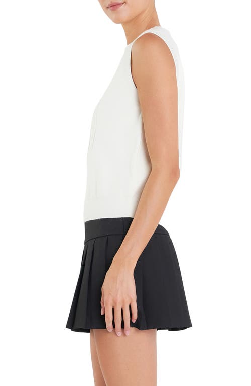 English Factory Embossed Monogram Sleeveless Sweater Shell In Ivory