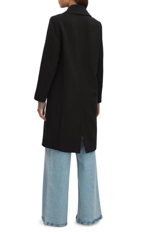 Shop Reiss Katia Wool Blend Felt Coat In Black