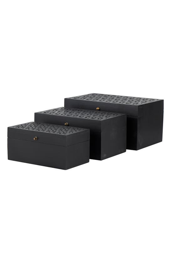 Novogratz Set Of 3 Decorative Boxes In Black
