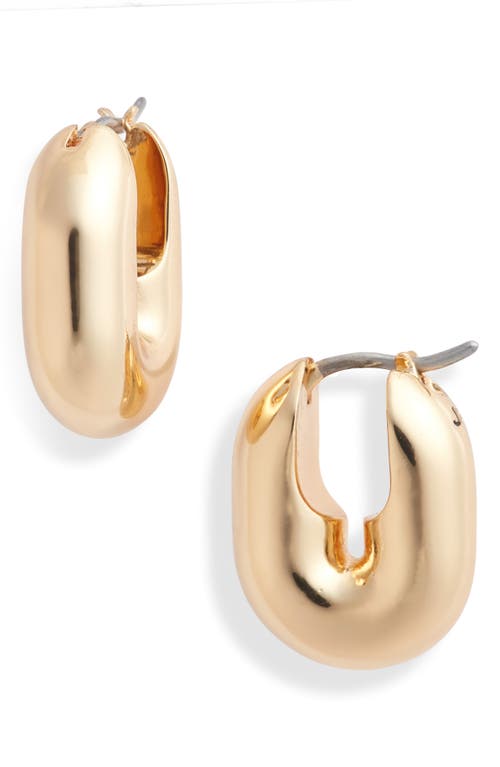 Puffy U-Link Earrings in High Polish Gold