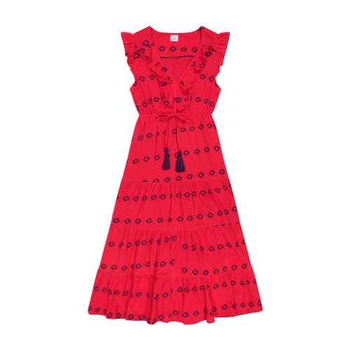 Mer St. Barth Giselle Maxi Dress In Red Embroidery