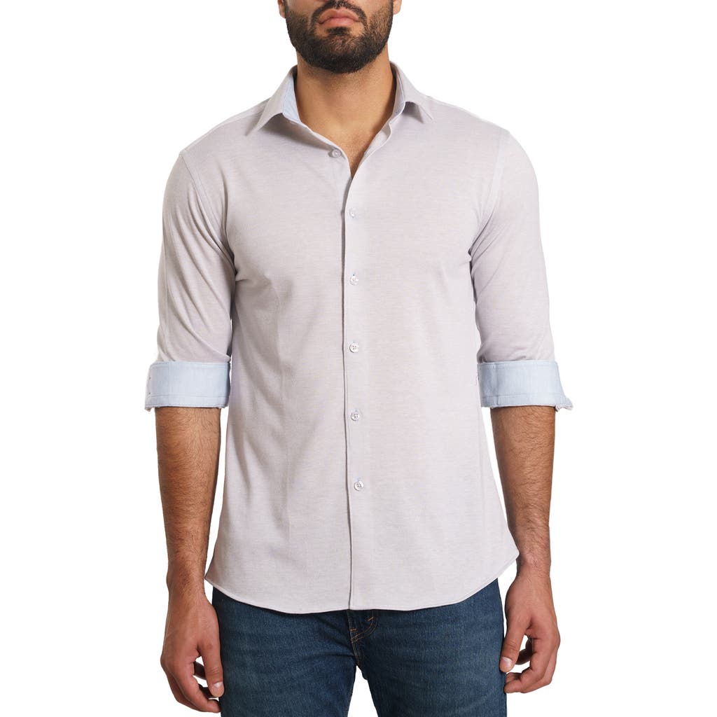 Jared Lang Trim Fit Pima Cotton Button-up Shirt In Baby Blue