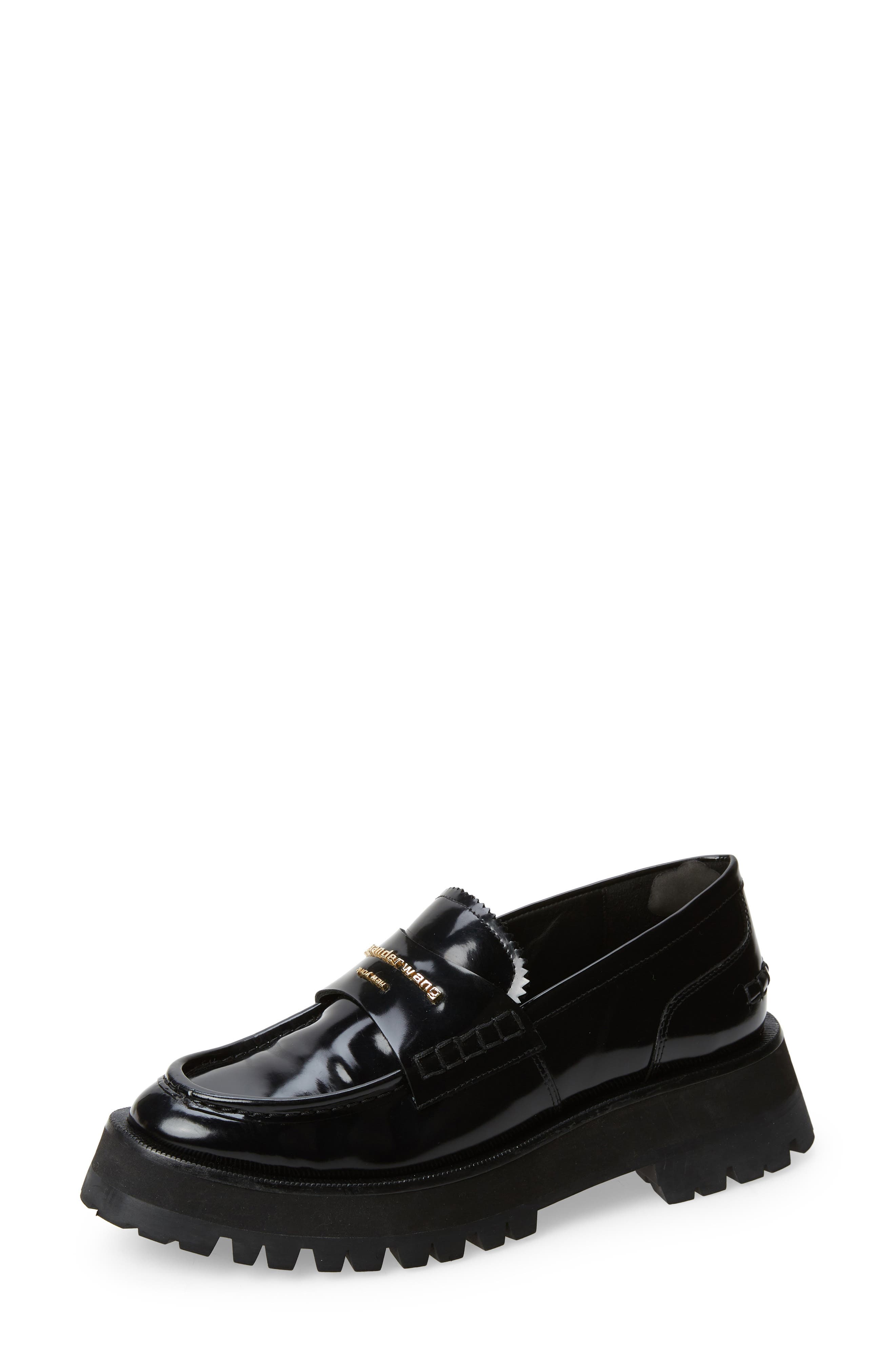 designer lug sole loafers