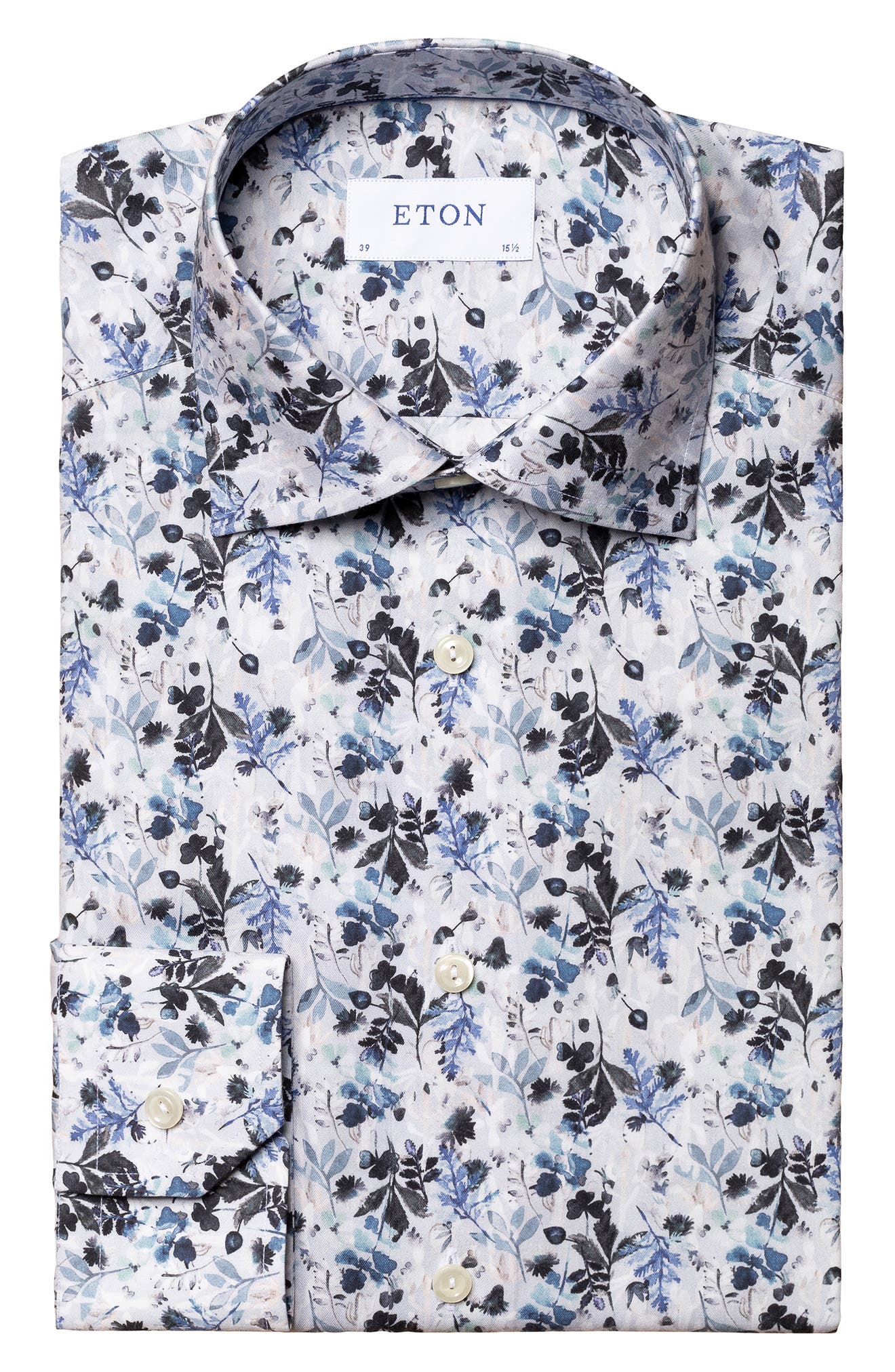 mens white floral dress shirt