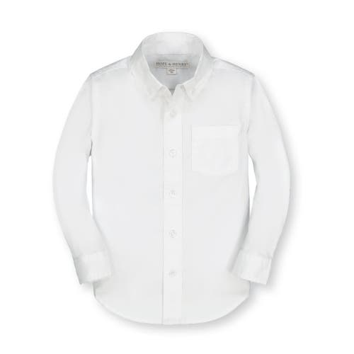 Hope & Henry Babies'  Boys' Organic Poplin Button Down Shirt, Infant In Bright White