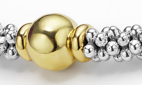 Lagos Signature Caviar Beaded Station Bracelet In Two-tone
