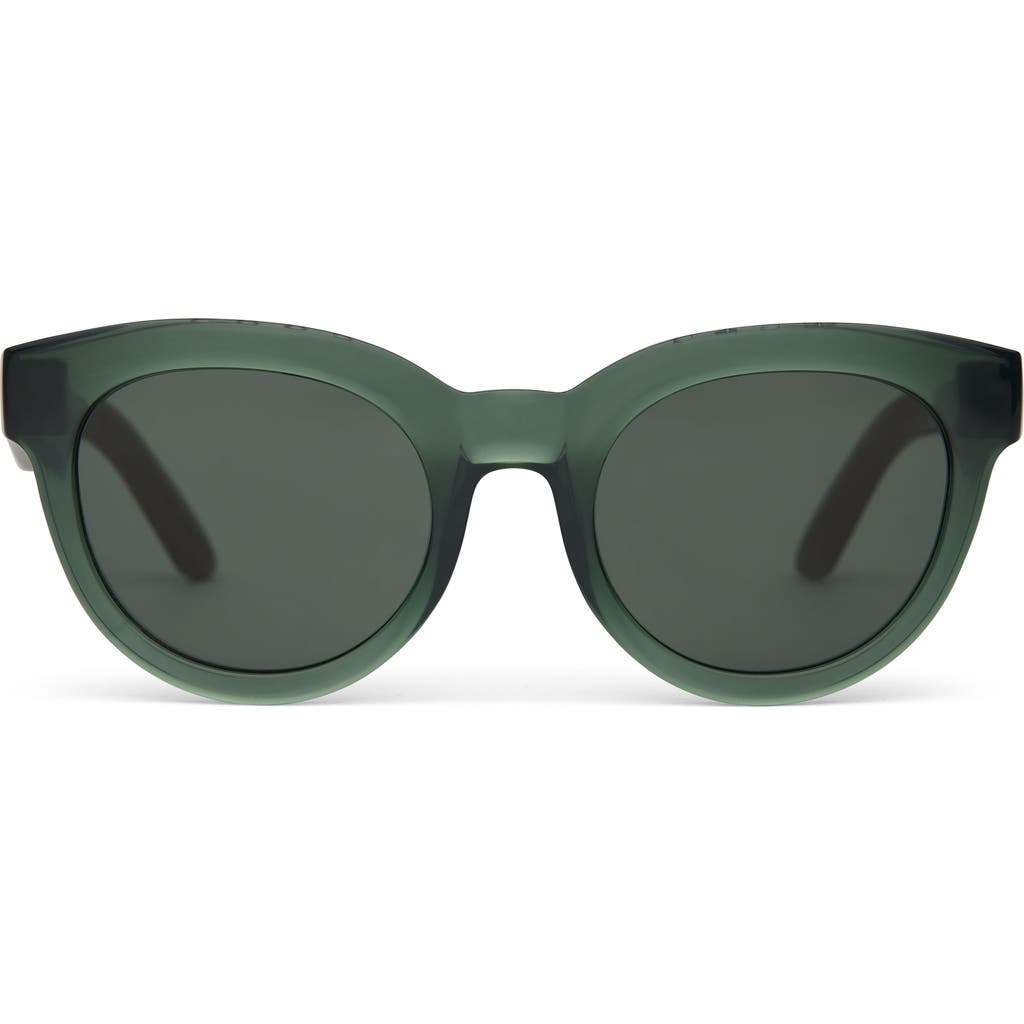 Toms Florentin 52mm Cat Eye Sunglasses In Spruce Crystal/green Grey