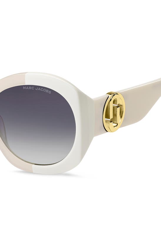 Shop Marc Jacobs 56mm Gradient Rectangular Sunglasses In Ivory/ Grey Shaded Blue