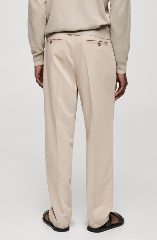 Shop Mango Regular Fit Pleated Flowy Pants In Ice Grey