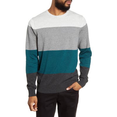 Calibrate Block Stripe Sweater, Blue/green