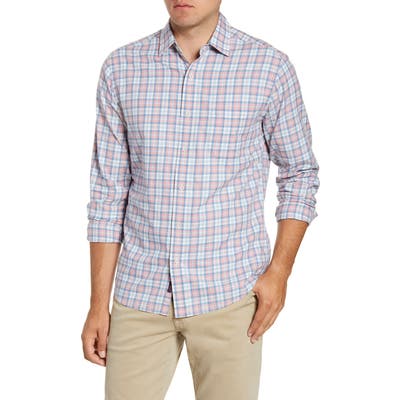 Faherty Ventura Regular Fit Plaid Button-Up Shirt, Pink