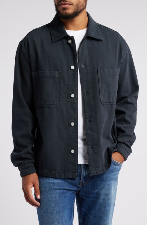 Shop Frame Relaxed Cotton Button-up Shirt In Navy