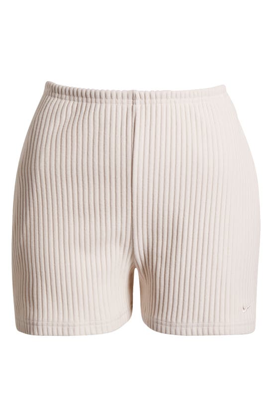 Shop Nike Sportswear Chill Knit Ribbed Shorts In Light Orewood