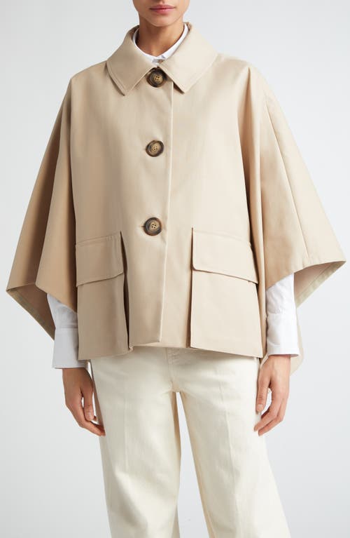 Max Mara Fred Cotton Cape in 002 Sand 