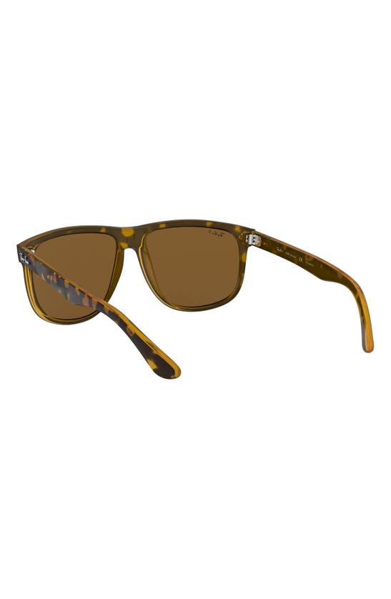 Ray Ban Highstreet 60mm Polarized Flat Top Sunglasses In Light Havana Polarized