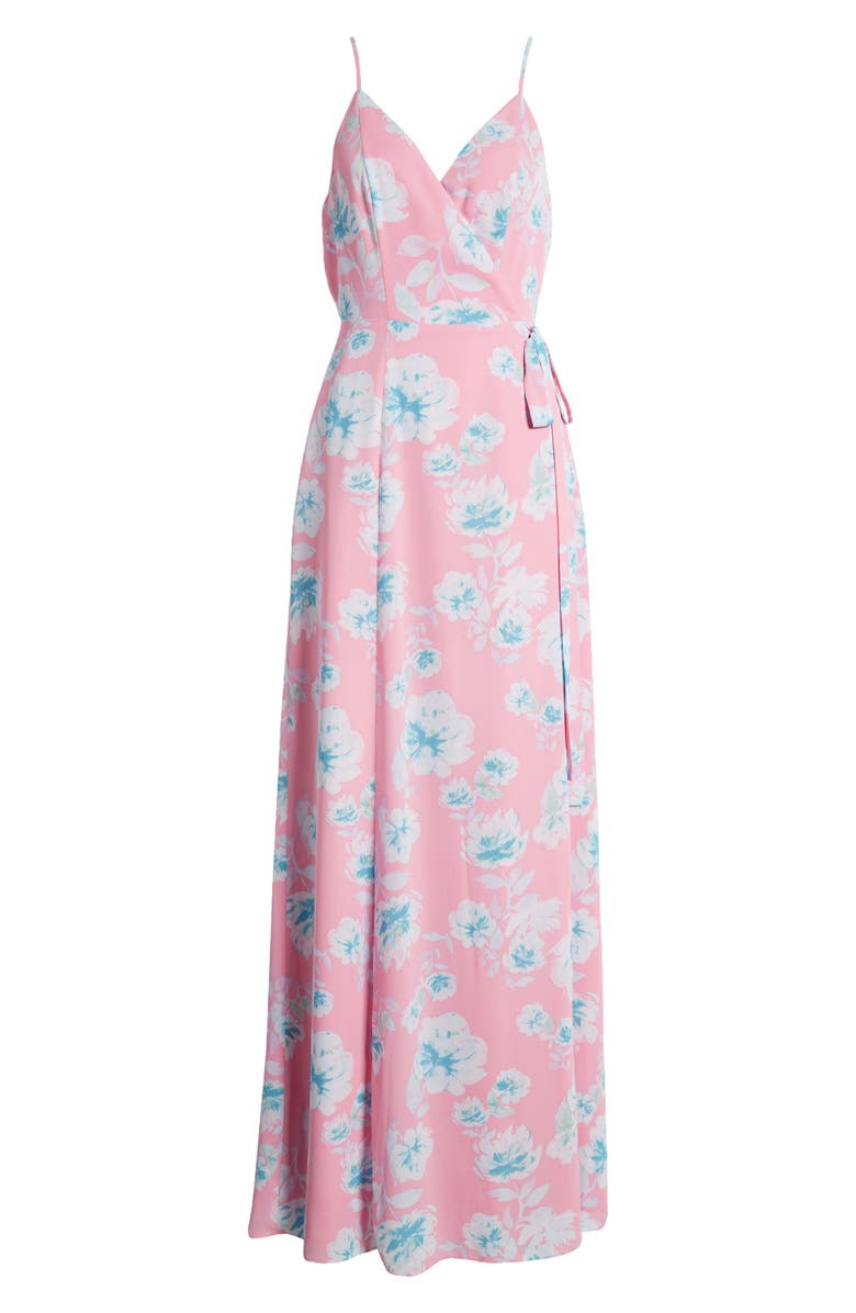 WAYF The Angelina Floral Wrap Gown | Nordstromrack