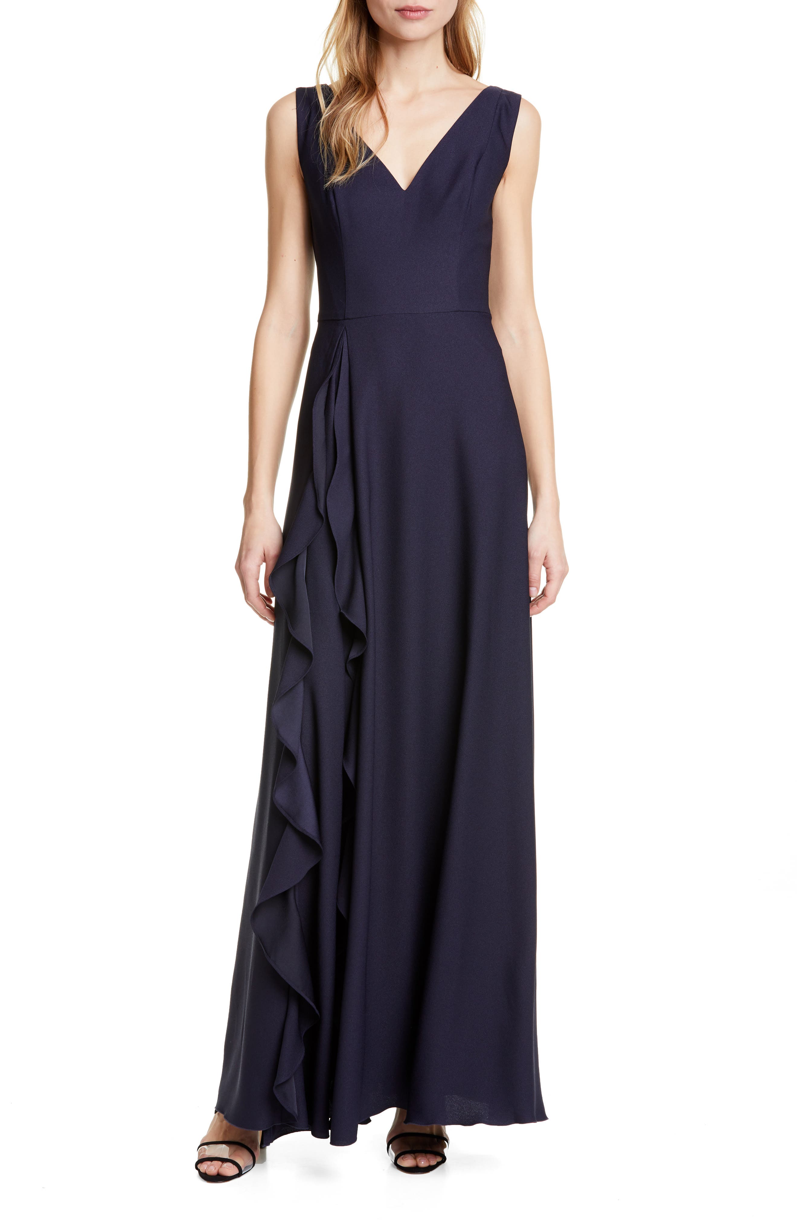 Ted Baker London Azaelea V-Neck Ruffle Maxi Dress, Blue