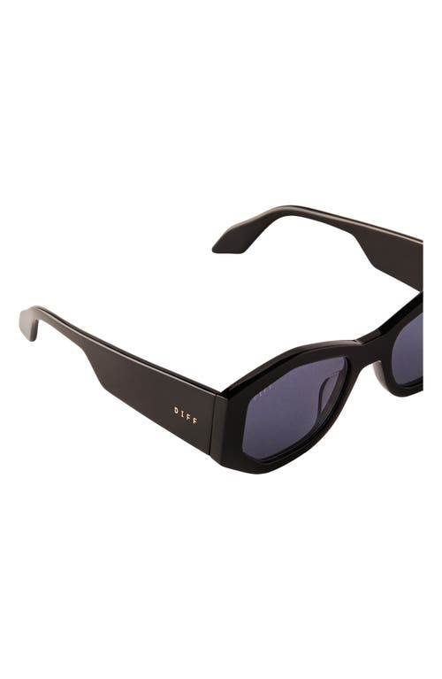 Diff Zoe 55mm Square Polarized Sunglasses In Black/grey