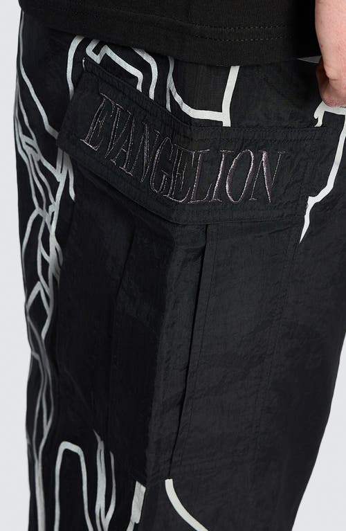 Shop Pleasures Nylon Parachute Cargo Pants In Black