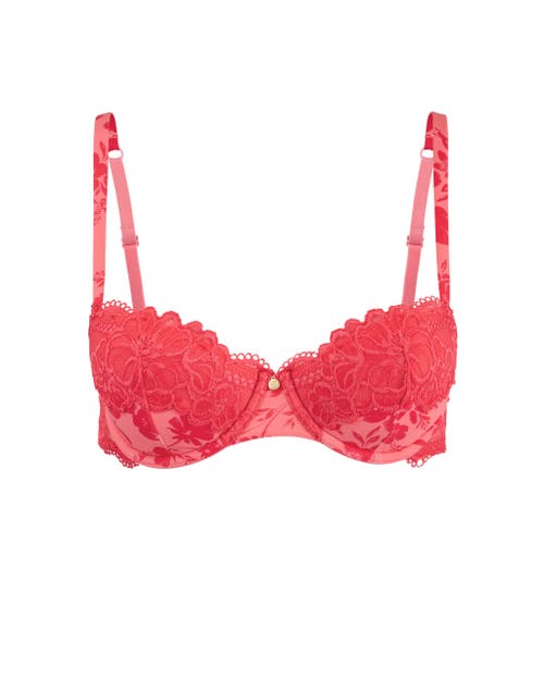 Adore Me Mathilda Contour Balconette Bra In Floral Red