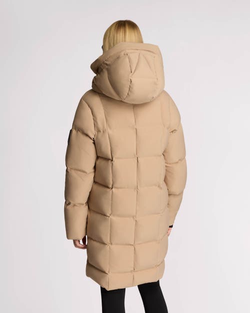 Shop Alpenhaus Cluze Mid-length Puffer With Square Quilting In Sandstone