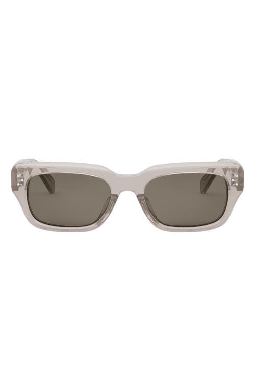 Shop Celine Bold 3 Dot Rectangular Sunglasses In Beige/brown