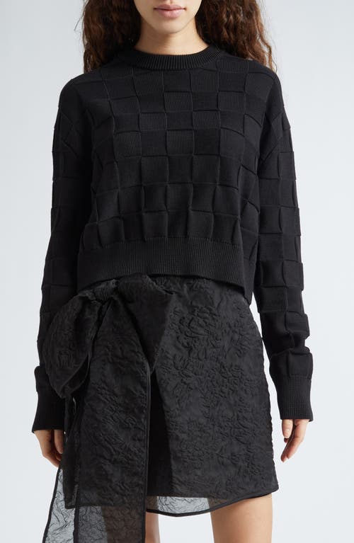 Cecilie Bahnsen Gudrun Darcy Check Sweater in Black at Nordstrom, Size Medium