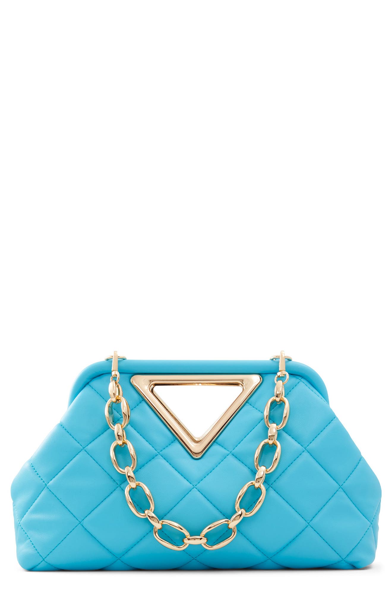 bright blue clutch bag