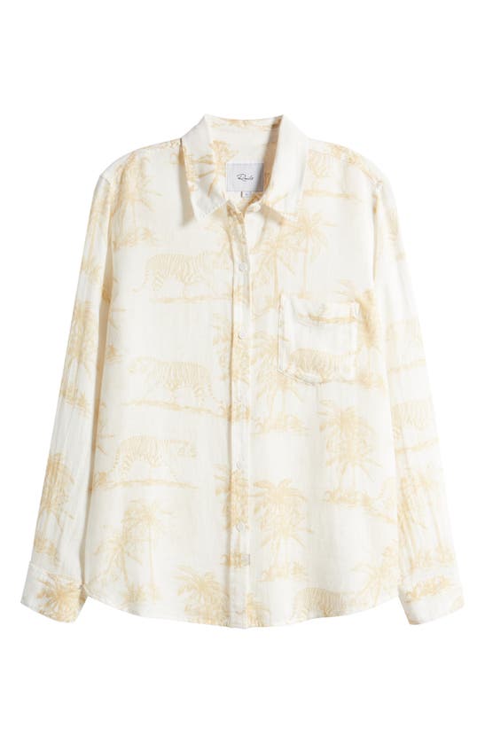 Shop Rails Charli Linen Blend Button-up Shirt In Wild Bengals