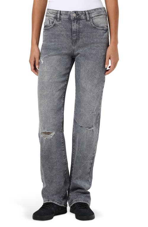 Shop Noisy May Yolanda Ripped Wide Leg Jeans In Medium Grey Denim