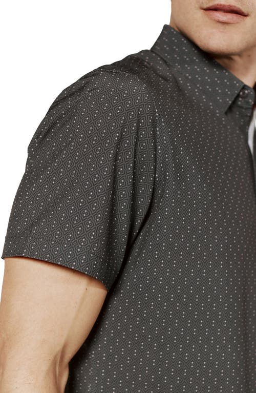 Shop 7 Diamonds Altea Short Sleeve Performance Button-up Shirt In Charcoal