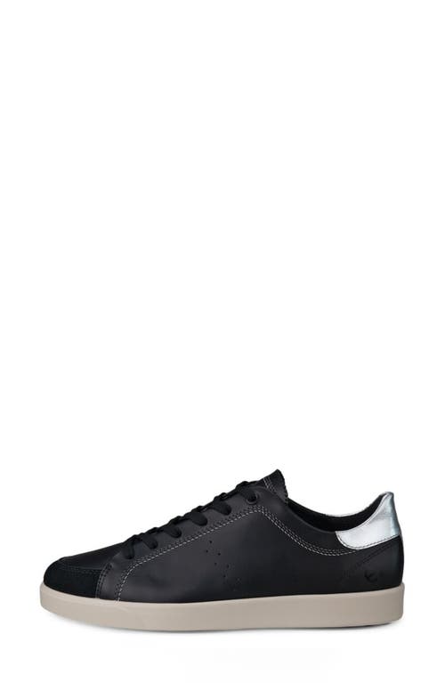 Shop Ecco Street Lite Low Top Sneaker In Black/black/pure Silver