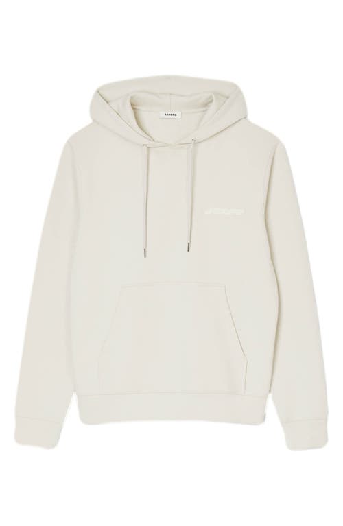 Rubber Cotton Fleece Hoodie in Beige