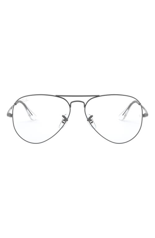 Ray-Ban 55mm Optical Glasses in Shiny Gunmetal at Nordstrom