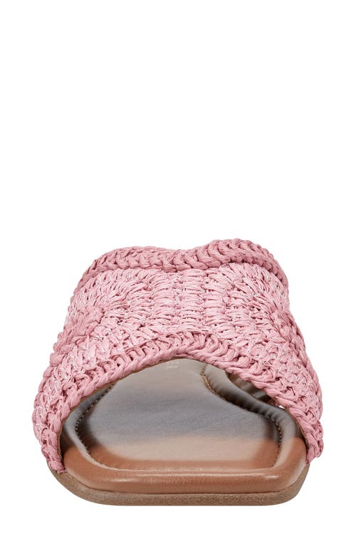 Marc Fisher Ltd Woven Raffia Flat Slide Sandals In Medium Pink 660