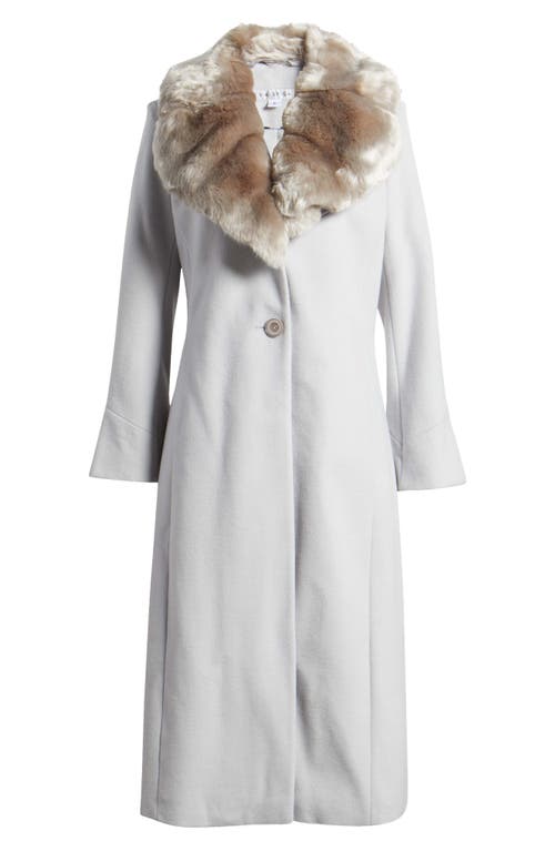 Shop Via Spiga Faux Fur Collar Wool Blend Coat In Ice