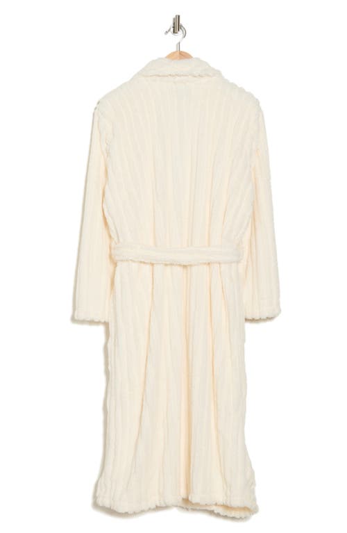 Nordstrom Rack Textured Plush Fleece Robe In Ivory Egret