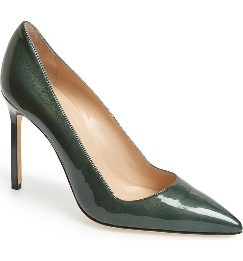 MANOLO BLAHNIK 'BB' Pointy Toe Pump, Main, color, Green