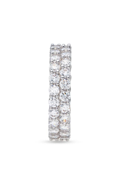 Shop Nordstrom Wide Cubic Zirconia Eternity Ring In Clear- Silver