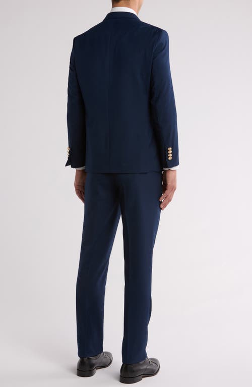 Gino Vitale Slim Fit Solid Double Breasted Suit In Navy