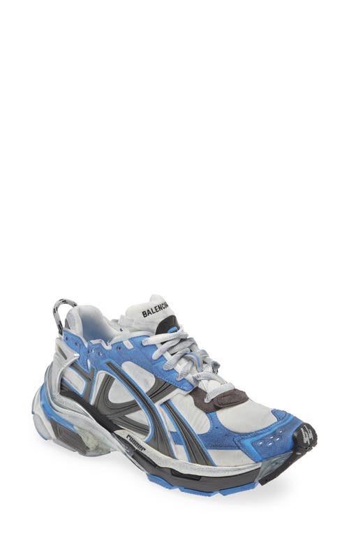 Shop Balenciaga Runner Sneaker In Blue/white/grey