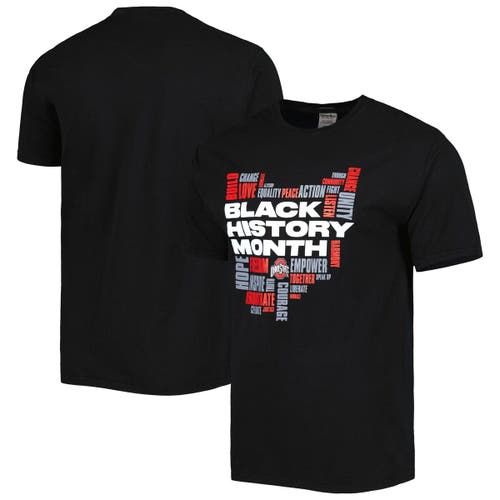 Men's ComfortWash Black Ohio State Buckeyes Black History Month Basketball T-Shirt