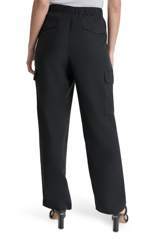 Shop Dkny Carrot Drawstring Cargo Pants In Black